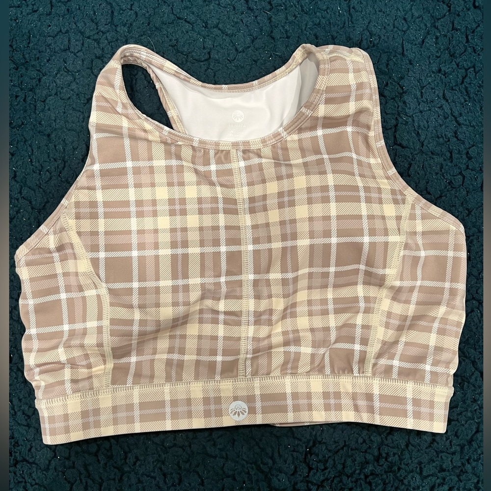 Senita flight bra in plaid. Never worn. New without tags.
